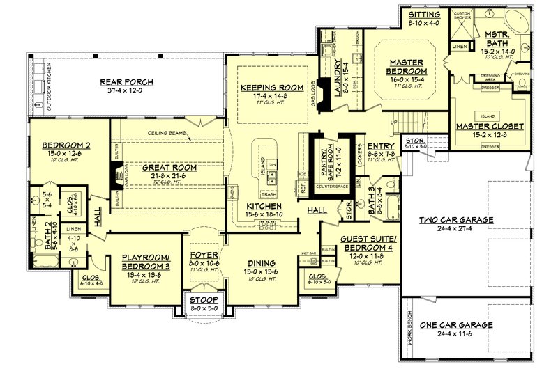 Dream House Plan - Floor Plan - Main Floor for European House Plan #430-128 - 4 bed, 3 bath