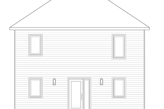 Exterior - Rear Elevation for Traditional House Plan #23-608 - 3 bed, 1.5 bath