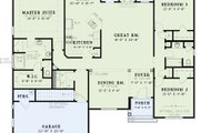European Style House Plan - 3 Beds 2 Baths 1909 Sq/Ft Plan #17-1105 