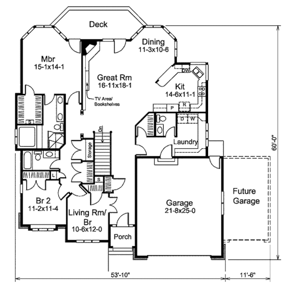 Home Plan - Traditional Floor Plan - Main Floor Plan #57-283