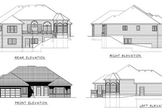 Exterior - Rear Elevation for Traditional House Plan #100-438 - 2 bed, 2 bath