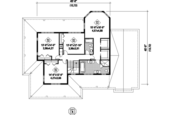 Floor Plan - Upper Floor for Country House Plan #25-4562 - 5 bed, 3 bath