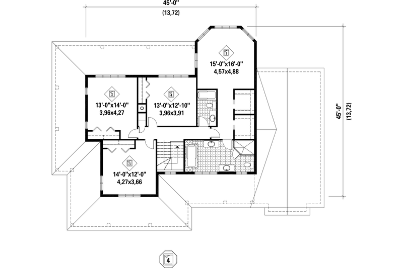 Dream House Plan - Floor Plan - Upper Floor for Country House Plan #25-4562 - 5 bed, 3 bath