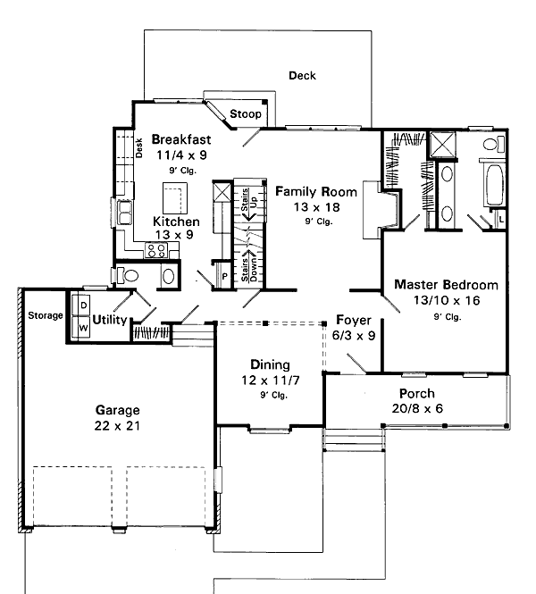 House Plan Design - Traditional Floor Plan - Main Floor Plan #41-144
