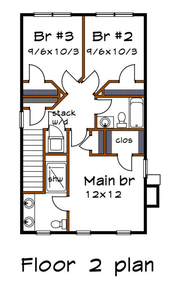 Craftsman Floor Plan - Upper Floor Plan #79-341