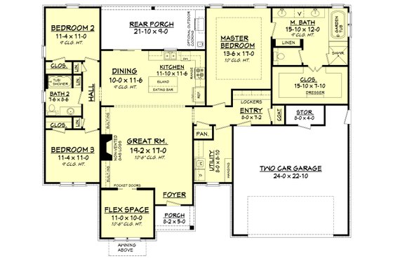 Floor Plan - Main Floor for Traditional House Plan #430-161 - 3 bed, 2 bath