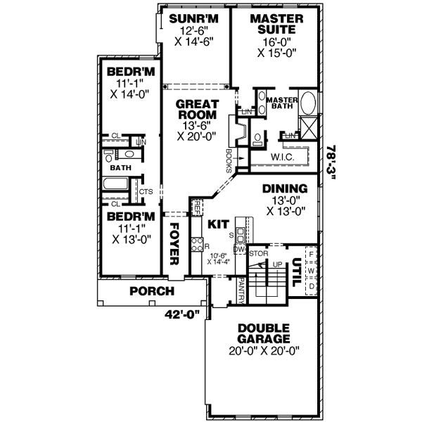 Dream House Plan - European Floor Plan - Main Floor Plan #34-187