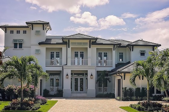 Exterior - Front Elevation for Beach House Plan #548-31 - 4 bed, 5.5 bath
