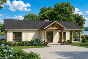 Traditional Style House Plan - 2 Beds 1 Baths 1128 Sq/Ft Plan #17-2615 Exterior 
