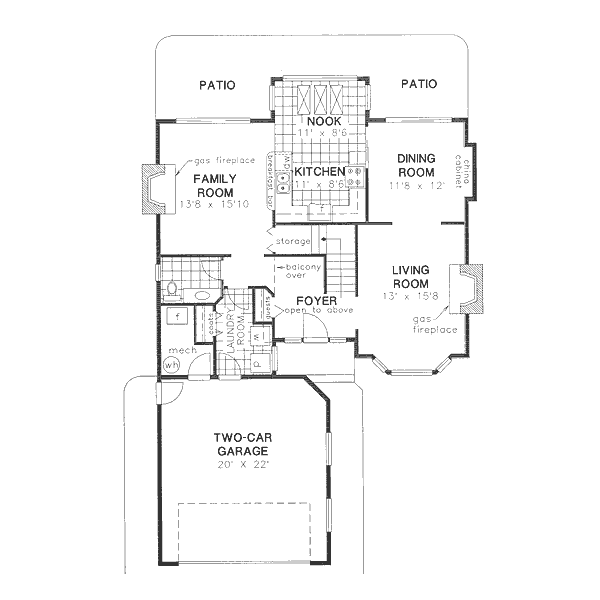 European Floor Plan - Main Floor Plan #18-9007