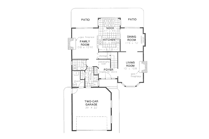 Dream House Plan - Floor Plan - Main Floor for European House Plan #18-9007 - 3 bed, 2.5 bath