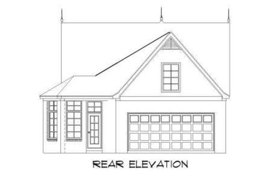 Exterior - Rear Elevation for European House Plan #424-76 - 3 bed, 2 bath