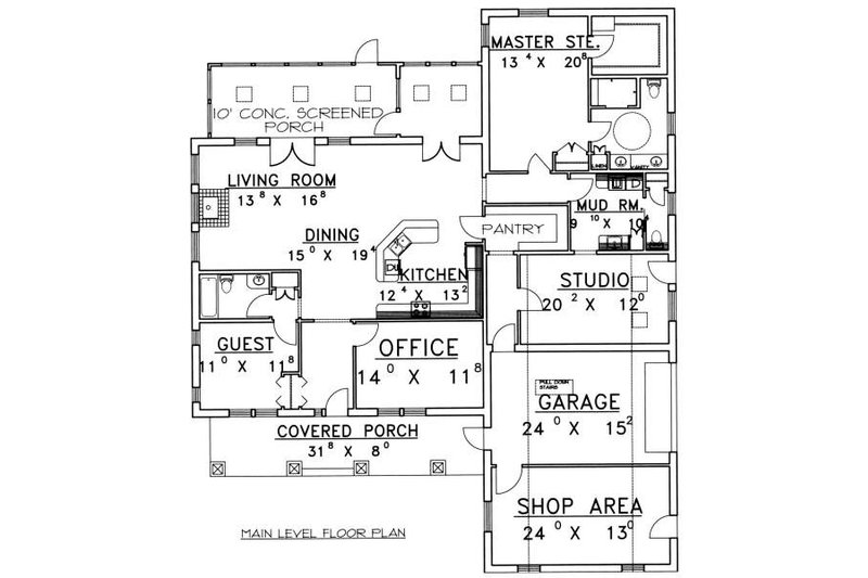 Dream House Plan - Floor Plan - Main Floor House Plan #117-564 - 2 bed, 2.5 bath