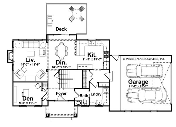 Dream House Plan - Floor Plan - Main Floor for Farmhouse House Plan #928-442 - 3 bed, 2.5 bath