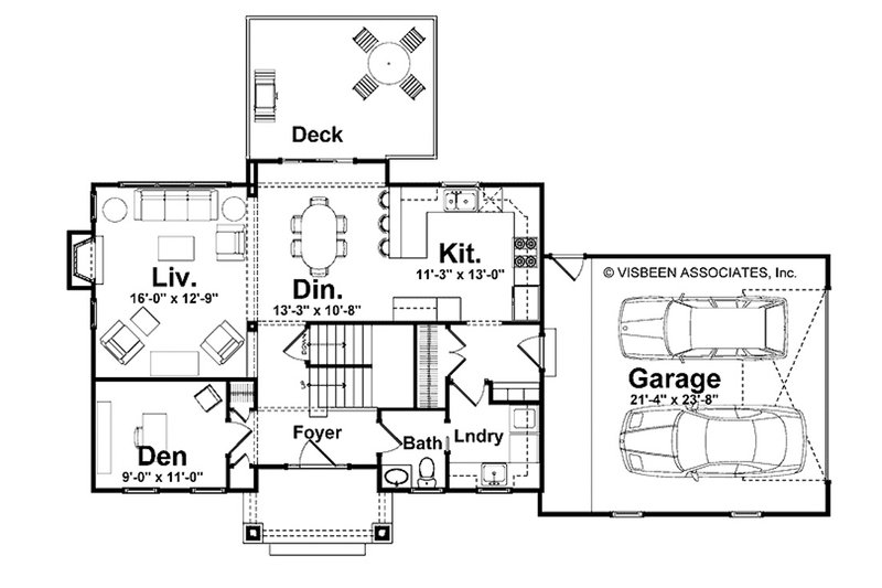Dream House Plan - Floor Plan - Main Floor for Farmhouse House Plan #928-442 - 3 bed, 2.5 bath