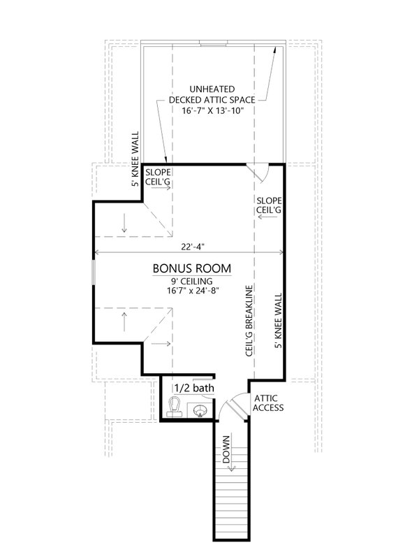 Architectural House Design - Farmhouse Floor Plan - Upper Floor Plan #1074-107