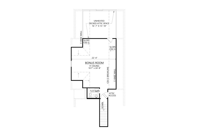 Architectural House Design - Floor Plan - Upper Floor for Farmhouse House Plan #1074-107 - 4 bed, 3.5 bath