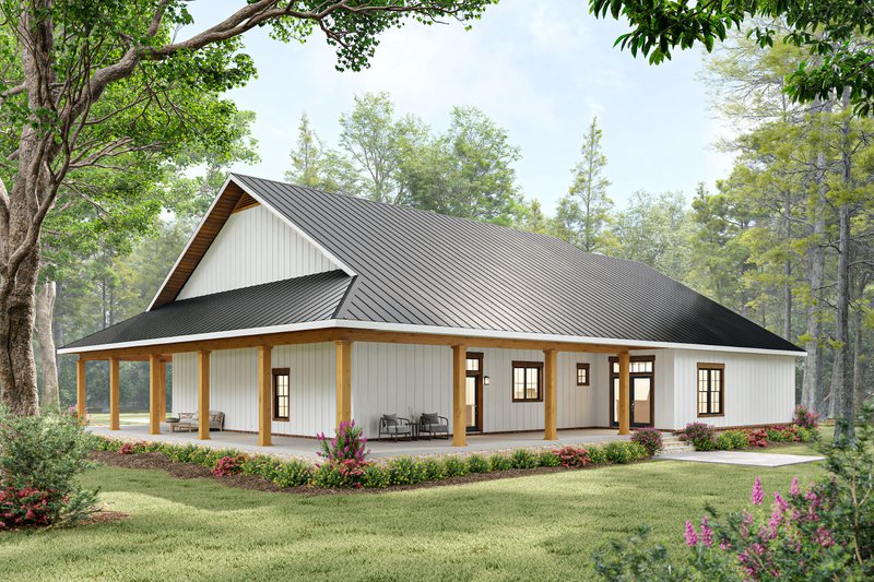 Architectural House Design - Exterior - Rear Elevation for Farmhouse House Plan #44-317 - 7 bed, 3 bath