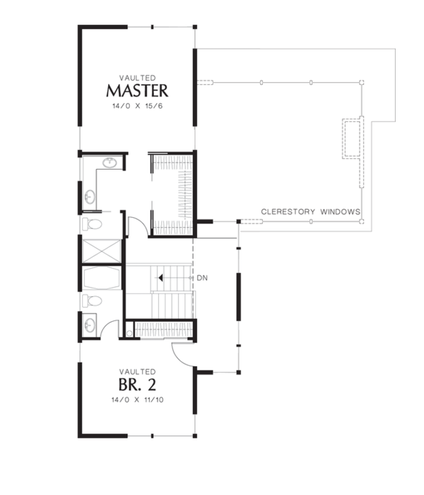 Home Plan - Modern Floor Plan - Upper Floor Plan #48-525