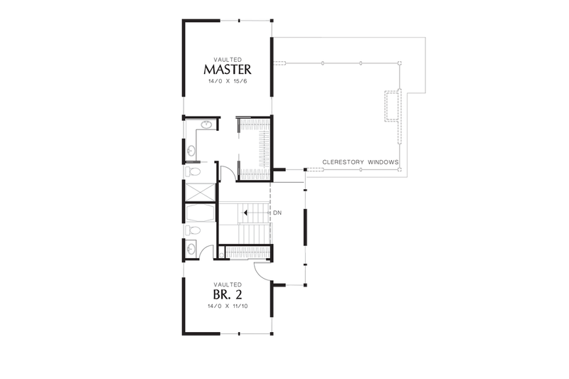 House Blueprint - Floor Plan - Upper Floor for Modern House Plan #48-525 - 2 bed, 2.5 bath