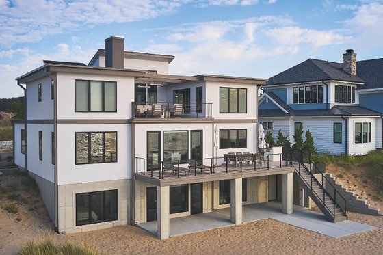 Exterior - Rear Elevation 3 for Contemporary House Plan #928-352 - 4 bed, 4.5 bath