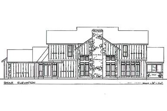 Exterior - Rear Elevation for Country House Plan #140-112 - 3 bed, 3.5 bath