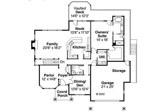 Floor Plan - Main Floor for Traditional House Plan #124-620 - 3 bed, 3 bath