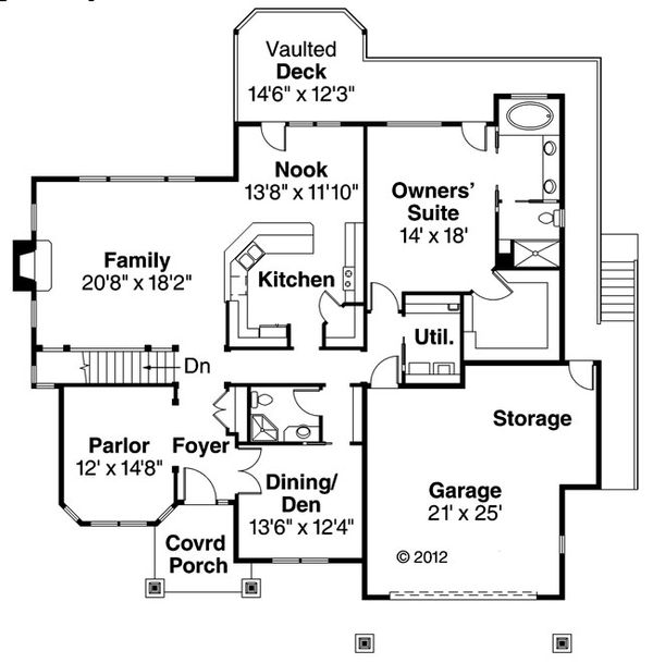 Dream House Plan - Traditional Floor Plan - Main Floor Plan #124-620