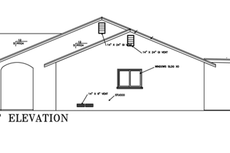 Architectural House Design - Exterior - Other Elevation 2 for Adobe / Southwestern House Plan #1-351 - 4 bed, 2 bath