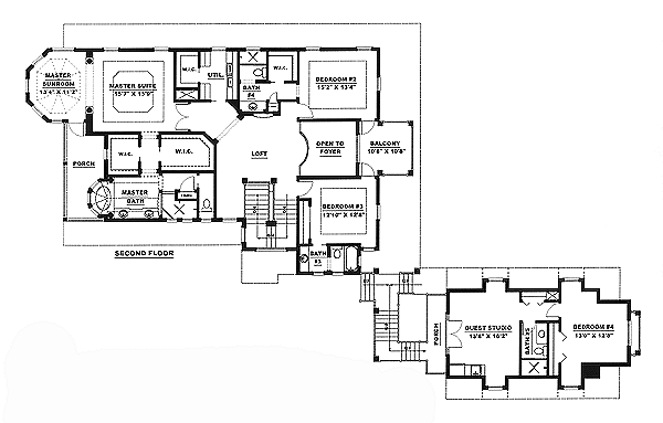 Southern Floor Plan - Upper Floor Plan #27-207
