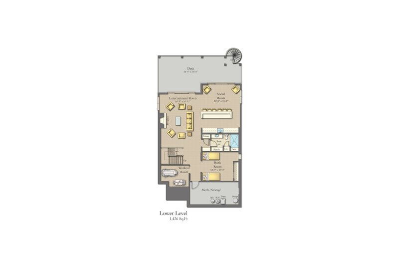 House Plan Design - Floor Plan - Lower Floor for Craftsman House Plan #1057-30 - 5 bed, 4.5 bath