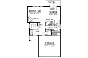 Floor Plan - Main Floor for Traditional House Plan #100-401 - 3 bed, 2.5 bath