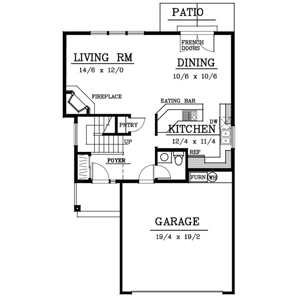 Traditional Floor Plan - Main Floor Plan #100-401