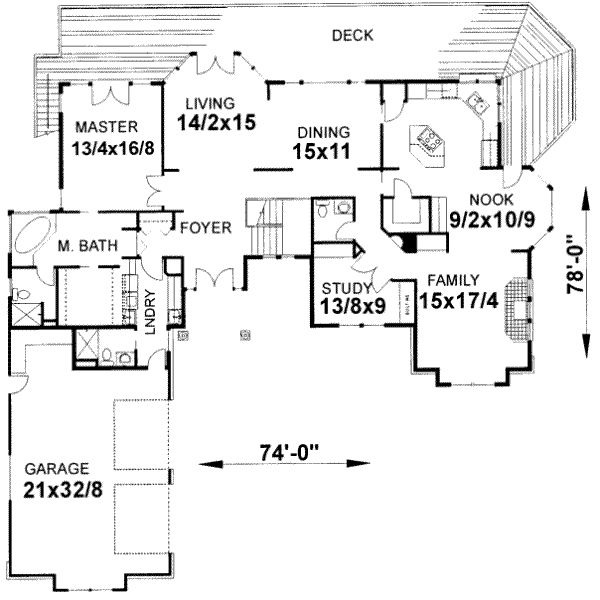 Traditional Floor Plan - Main Floor Plan #303-322