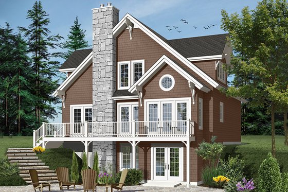 Exterior - Front Elevation 6 for European House Plan #23-2513 - 3 bed, 2 bath