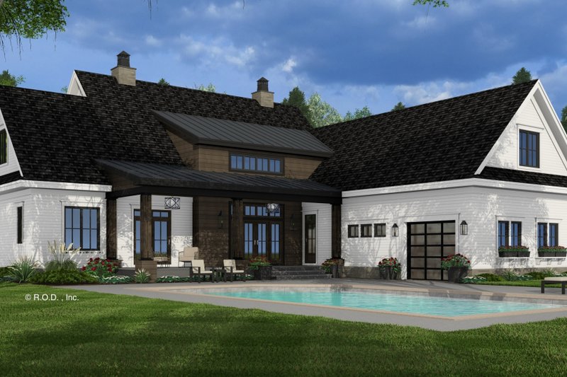 House Design - Exterior - Rear Elevation 1 for Farmhouse House Plan #51-1256 - 5 bed, 4.5 bath