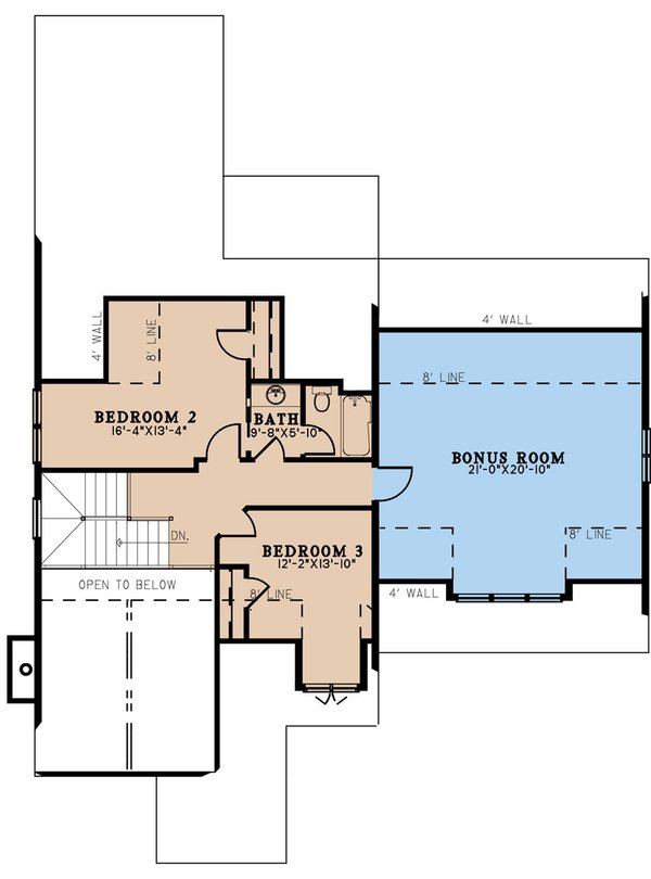 House Blueprint - Cottage Floor Plan - Upper Floor Plan #923-316