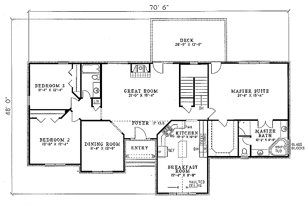 Ranch Floor Plan - Main Floor Plan #17-1047