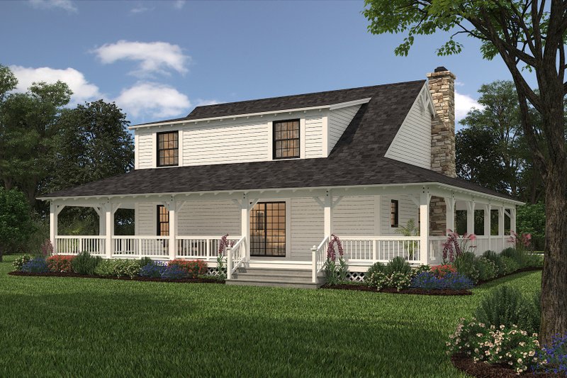 House Blueprint - Exterior - Rear Elevation 2 for Farmhouse House Plan #72-110 - 3 bed, 2.5 bath