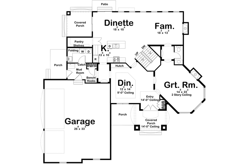 House Blueprint - Floor Plan - Main Floor for Mediterranean House Plan #455-174 - 4 bed, 3.5 bath