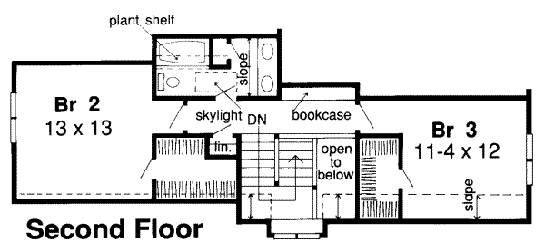 Traditional Floor Plan - Upper Floor Plan #312-232