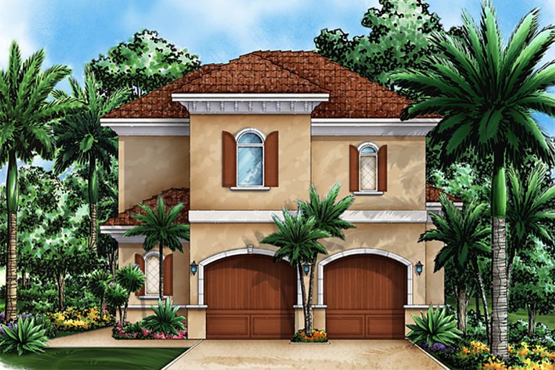 House Plan Design - Mediterranean Exterior - Front Elevation Plan #27-535