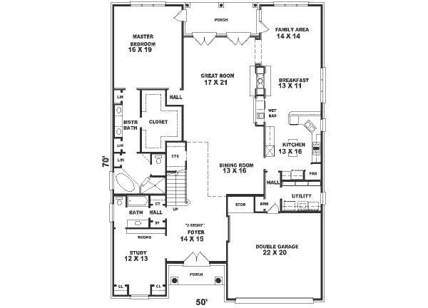 Traditional Floor Plan - Main Floor Plan #81-393
