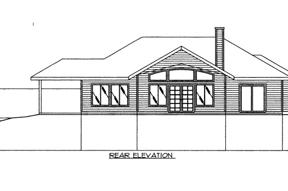 Exterior - Rear Elevation for Traditional House Plan #117-391 - 4 bed, 2.5 bath