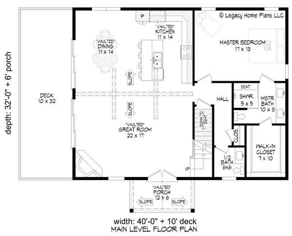 Southern Floor Plan - Main Floor Plan #932-898