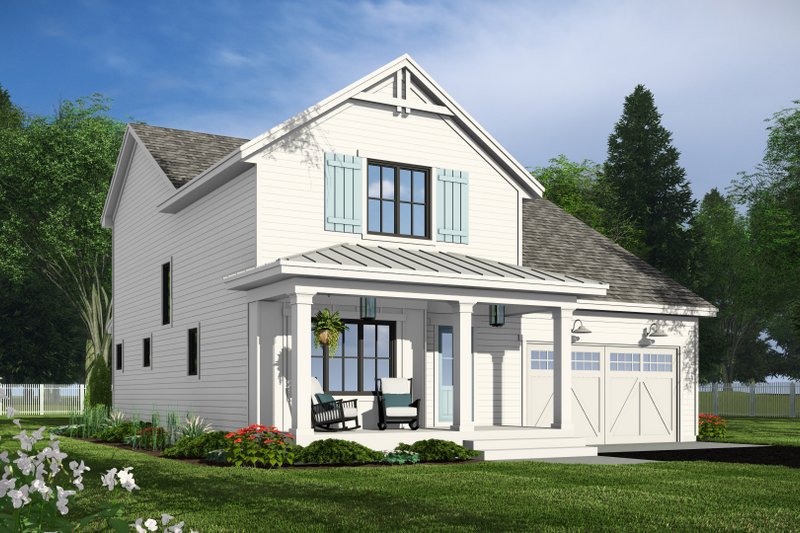 House Blueprint - Exterior - Front Elevation 7 for Farmhouse House Plan #51-1351 - 4 bed, 2.5 bath