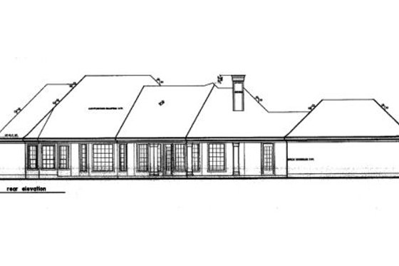 Exterior - Rear Elevation for European House Plan #411-257 - 3 bed, 2.5 bath