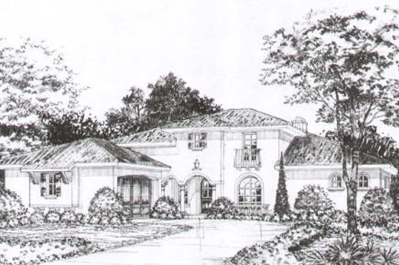 Exterior - Front Elevation for European House Plan #141-227 - 4 bed, 3.5 bath