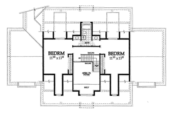 Floor Plan - Upper Floor for Colonial House Plan #72-472 - 3 bed, 2.5 bath