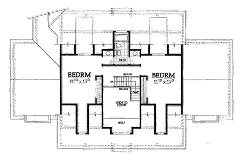 Home Plan - Floor Plan - Upper Floor for Colonial House Plan #72-472 - 3 bed, 2.5 bath